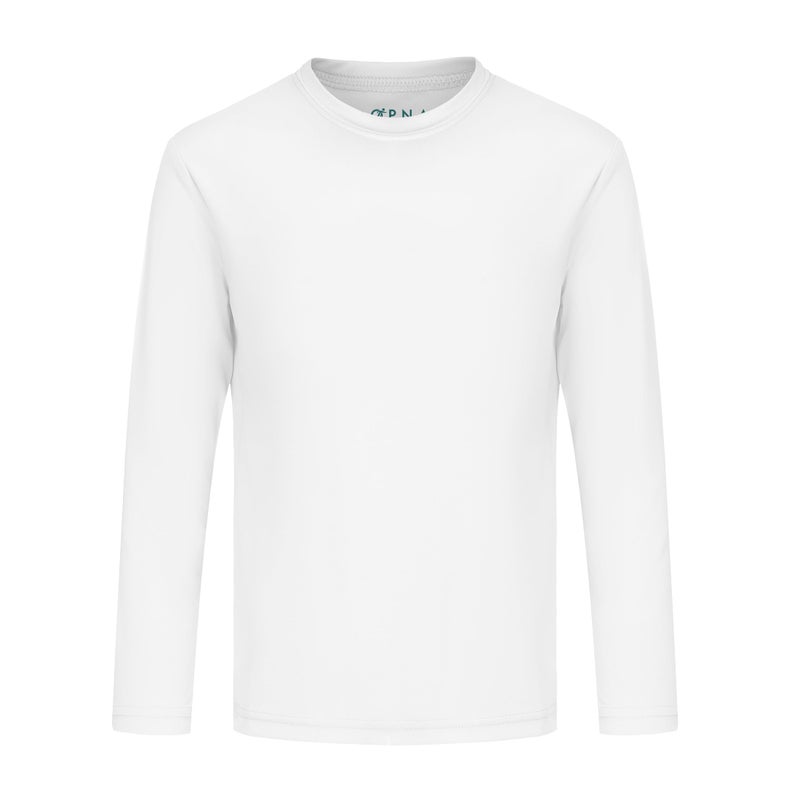 OPNA Youth Athletic Performance Long Sleeve Shirts for Boy's or Girl's â€“ Moisture Wicking,White XL - Image 1